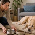 dog not eating or drinking with food and water bowls nearby