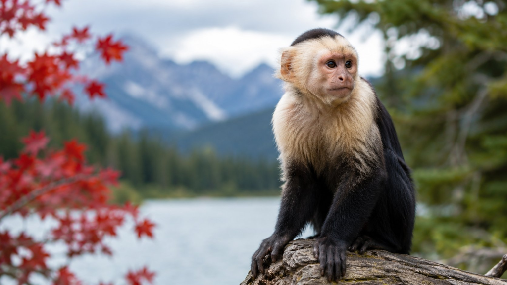 monkey in a natural outdoor setting for an article about pet monkey laws in Canada