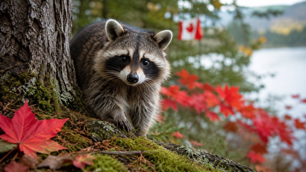 wild raccoon outdoors for article about pet raccoon laws in Canada
