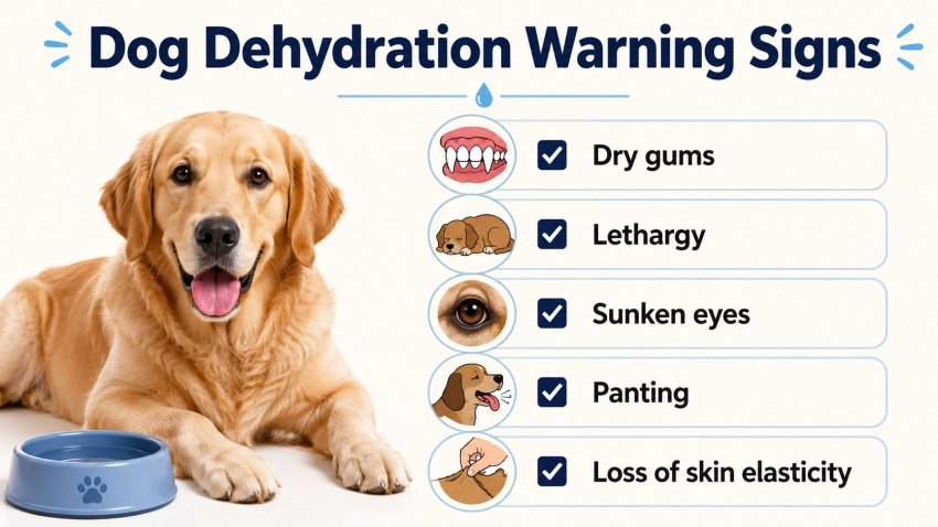 dog dehydration signs checklist for pet owners